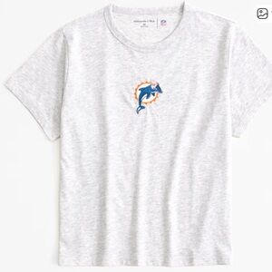 Abercrombie & Fitch Light Gray Tee with Miami Dolphins Logo